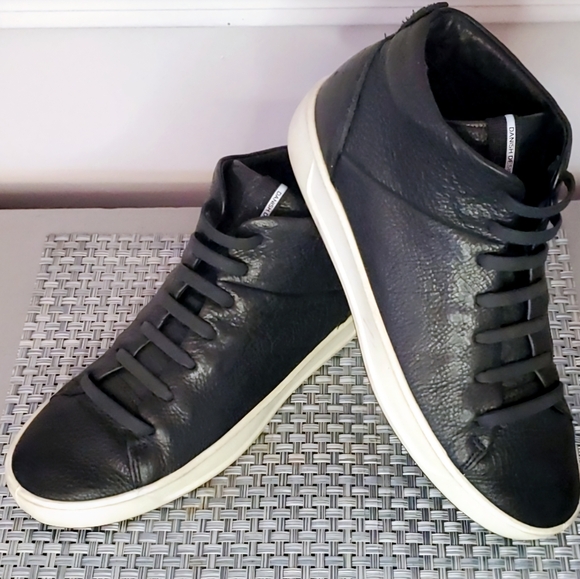 ECCO Men's Size 8 Danish Design Black Leather High-Tops - Picture 9 of 9